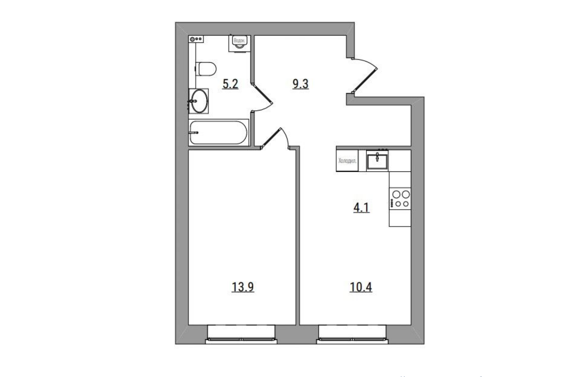 планировка квартиры 42 м2